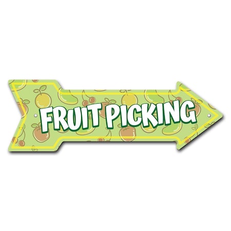 Signmission Fruit Picking Arrow Sign Funny Home Decor 24in Wide P-ARROW8-999858